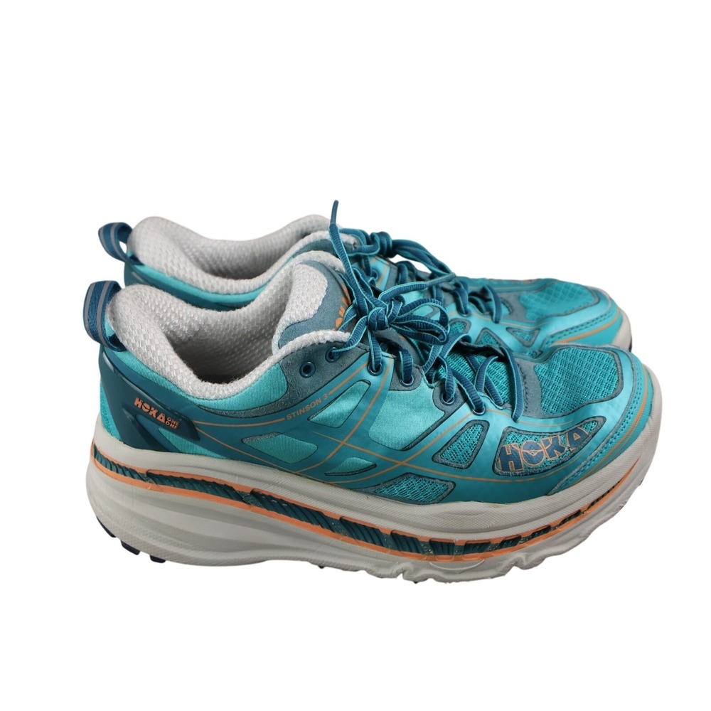 Hoka One One Shoes Womens Size 7.5 Blue Running Sneakers Stinson 3 ATR Cushioned